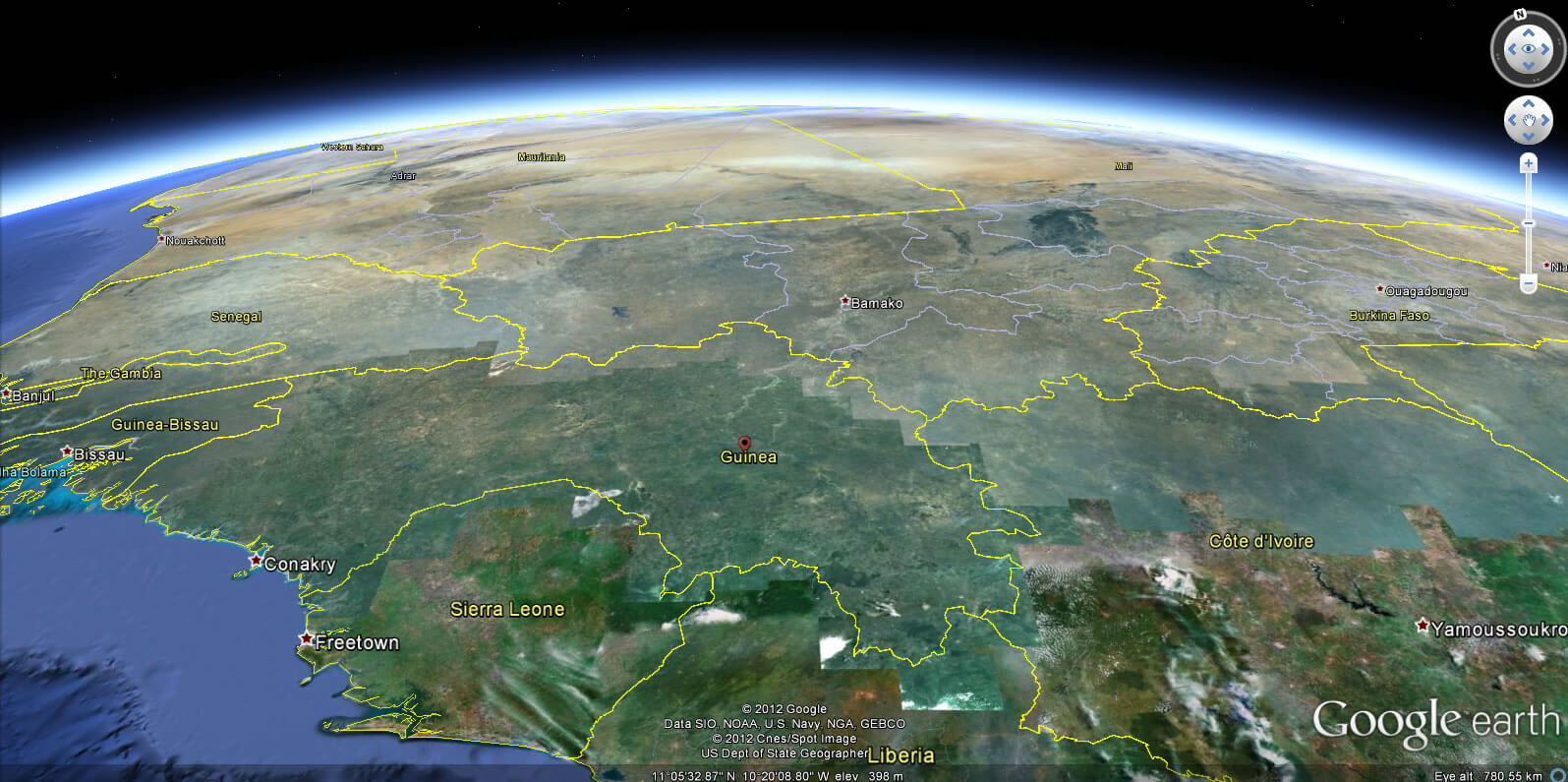 Guinea Earth Map